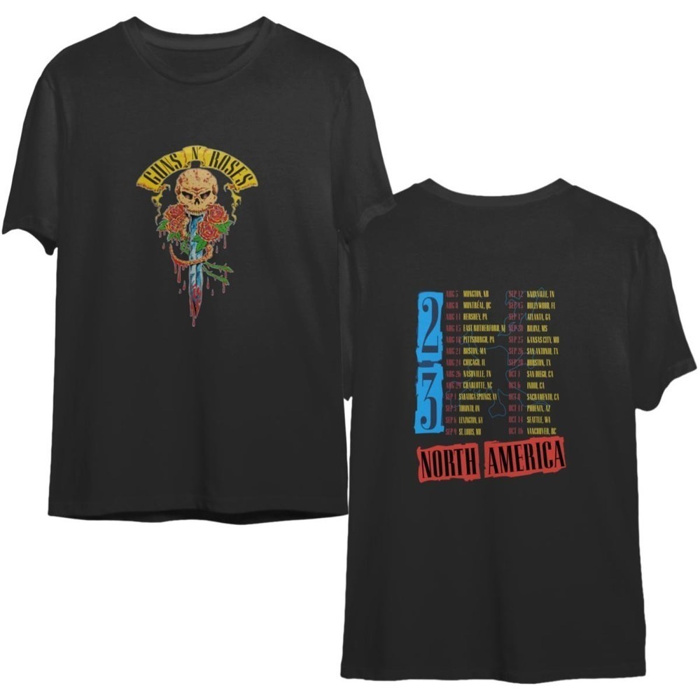 Guns And Roses Tshirt Guns N Roses Shirt World Tour 2023 Shirt-2 Sided